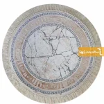 فرش گرد کرم طرح ماربل13