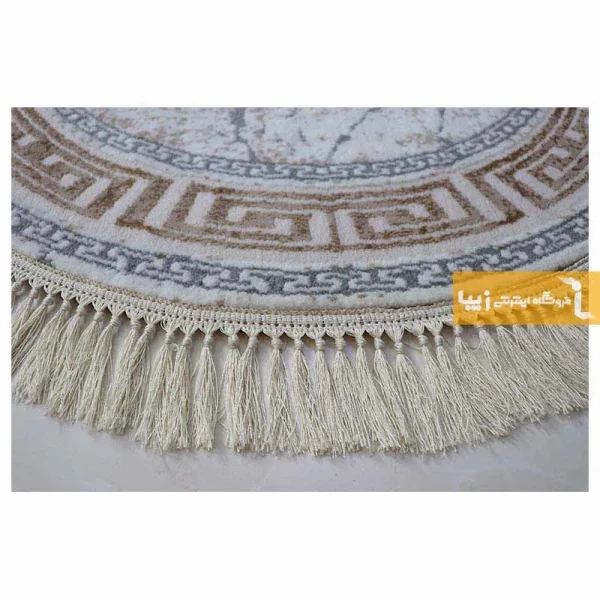 فرش گرد کرم طرح ماربل4