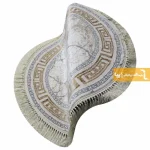 فرش گرد کرم طرح ماربل3