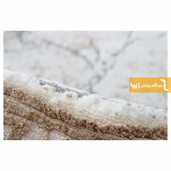 فرش گرد کرم طرح ماربل12