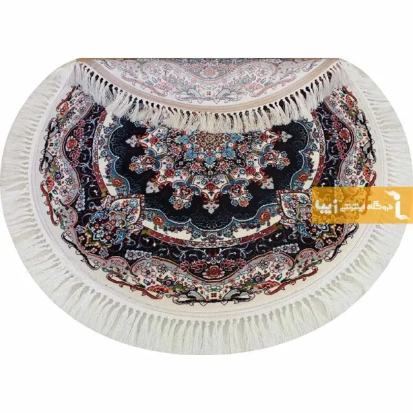 فرش گرد کرم طرح نیلا13