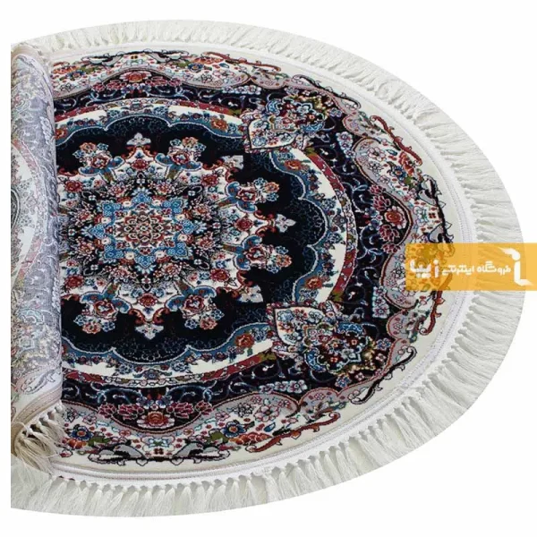 فرش گرد کرم طرح نیلا11