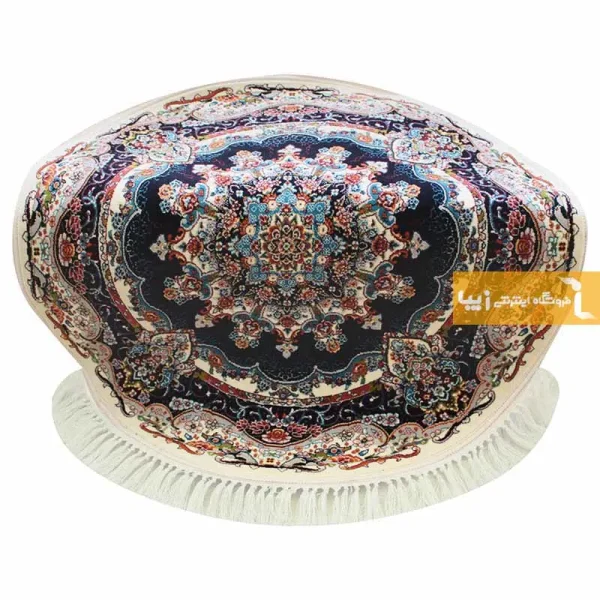 فرش گرد کرم طرح نیلا7