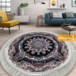 فرش گرد کرم طرح نیلا1