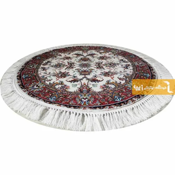 فرش گرد کرم طرح صبا10