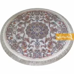 فرش گرد کرم طرح فردوس3