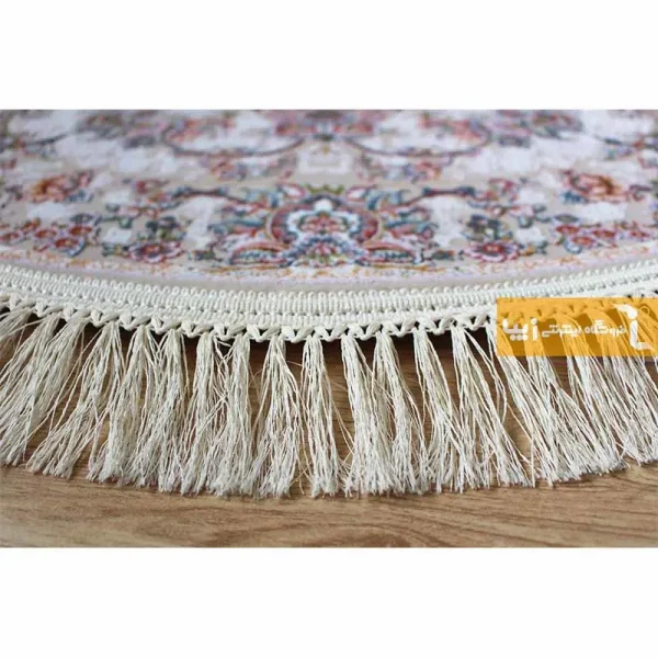 فرش گرد کرم طرح فردوس9