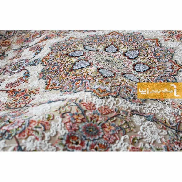 فرش گرد کرم طرح فردوس7