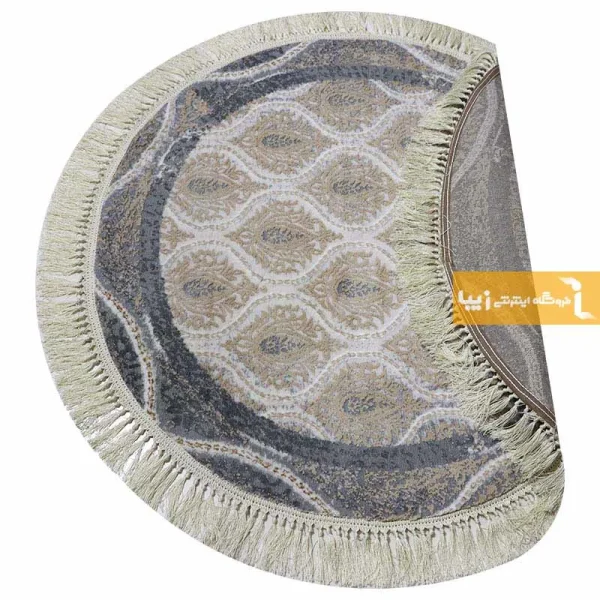 فرش گرد کرم طرح گندم6