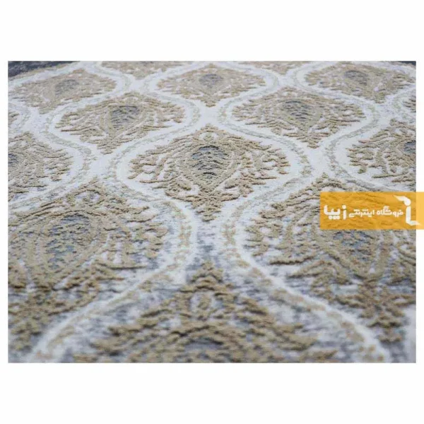 فرش گرد کرم طرح گندم5