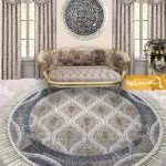 فرش گرد کرم طرح گندم1