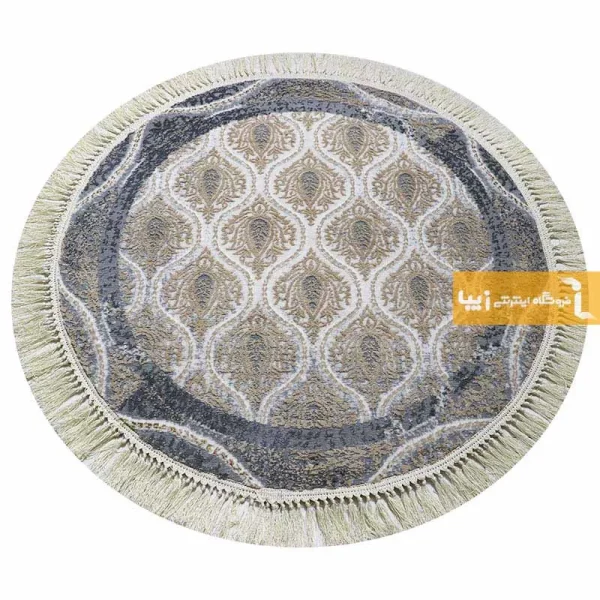 فرش گرد کرم طرح گندم14