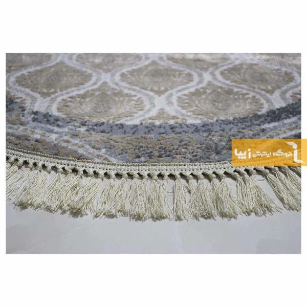 = فرش گرد کرم طرح گندم13