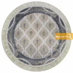 فرش گرد کرم طرح گندم12