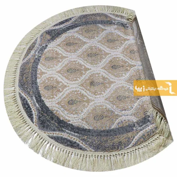 فرش گرد کرم طرح گندم10