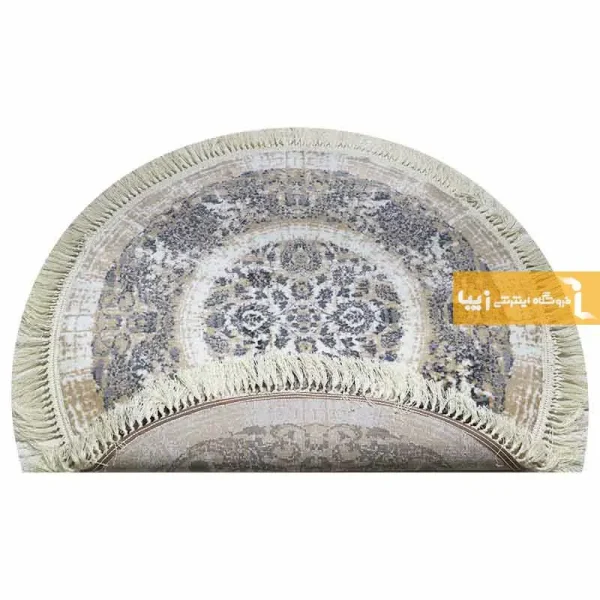فرش گرد کرم طرح گلشن13