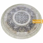 فرش گرد کرم طرح گلشن11