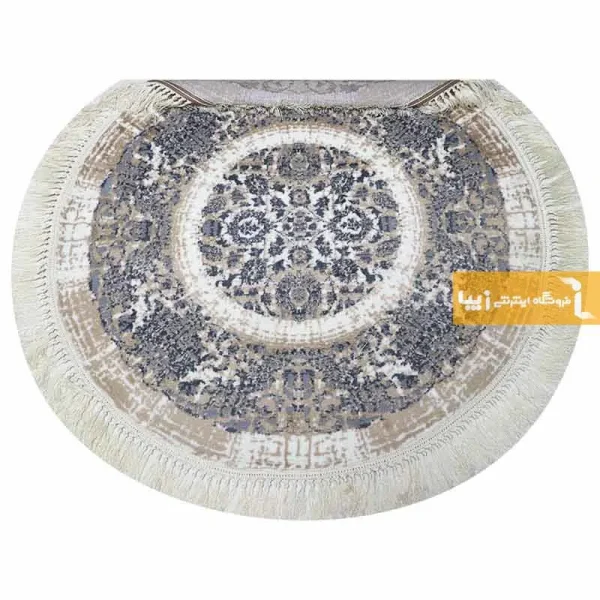 فرش گرد کرم طرح گلشن7
