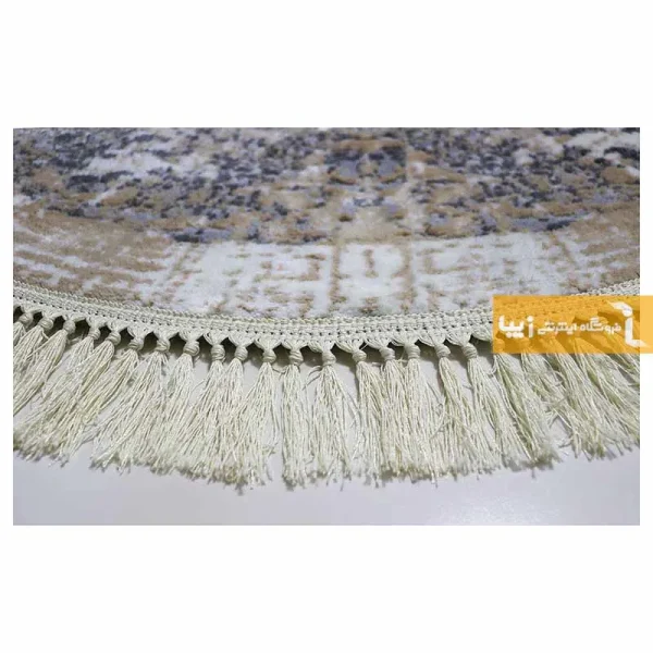 فرش گرد کرم طرح گلشن5