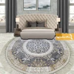 فرش گرد کرم طرح گلشن1