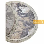 فرش گرد کرم طرح کویر5