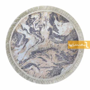 فرش گرد کرم طرح کویر8