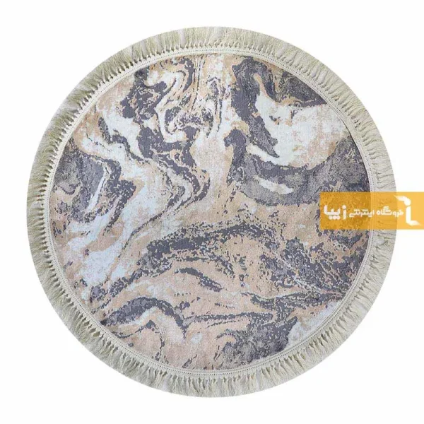 فرش گرد کرم طرح کویر8