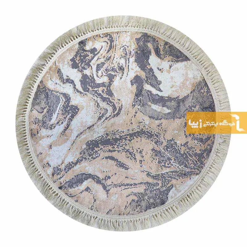 فرش گرد کرم طرح کویر8