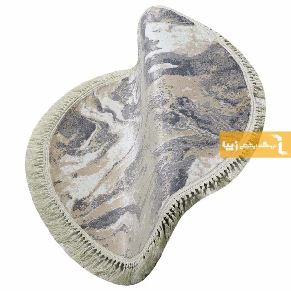 فرش گرد کرم طرح کویر4