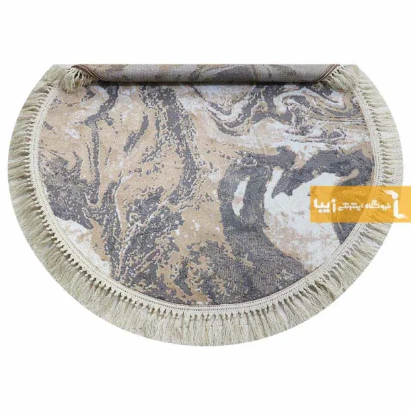 فرش گرد کرم طرح کویر3