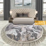 فرش گرد کرم طرح کویر1