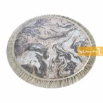 فرش گرد کرم طرح کویر13