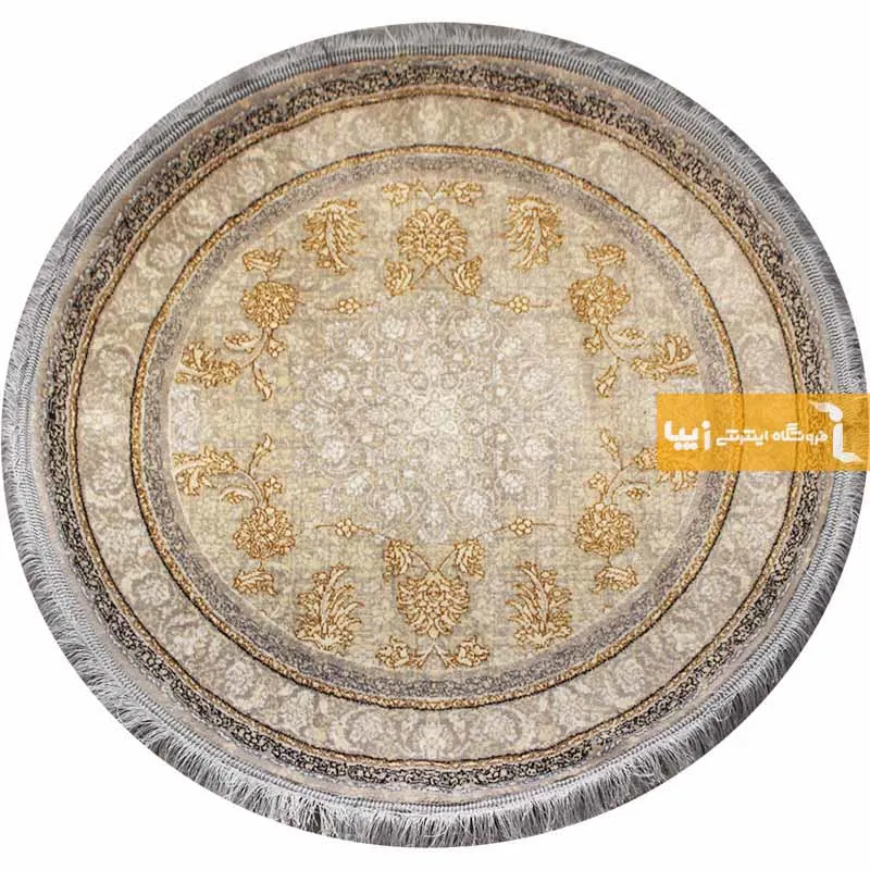 فرش گرد کرم طرح شاهکار4