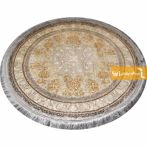 فرش گرد کرم طرح شاهکار9