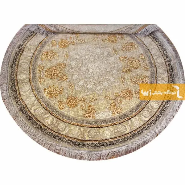 فرش گرد کرم طرح شاهکار6