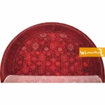 فرش گرد زرشکی طرح یاقوت4