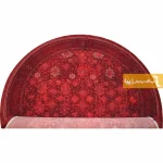 فرش گرد زرشکی طرح یاقوت2