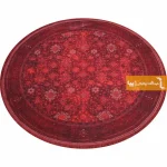 فرش گرد زرشکی طرح یاقوت10