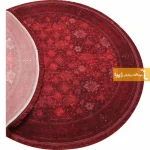 فرش گرد زرشکی طرح یاقوت9