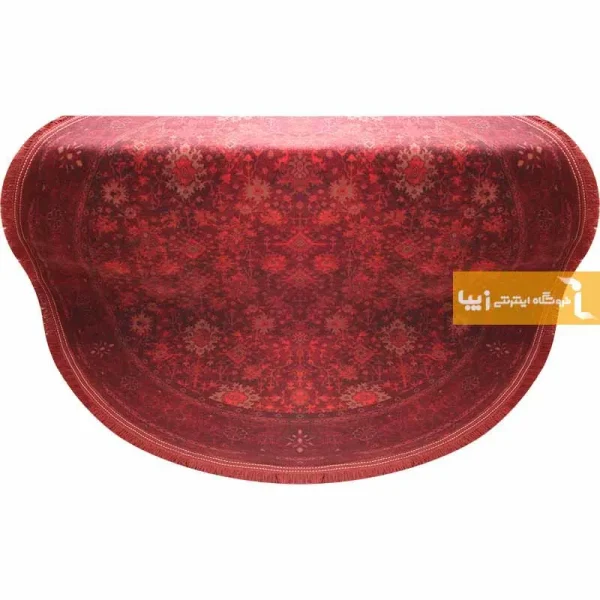 فرش گرد زرشکی طرح یاقوت8