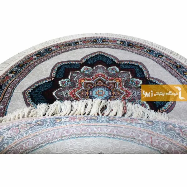 فرش گرد فیلی طرح باغ معلق9