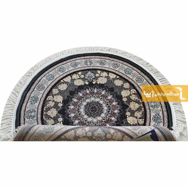 فرش گرد دودی طرح اصفهان4