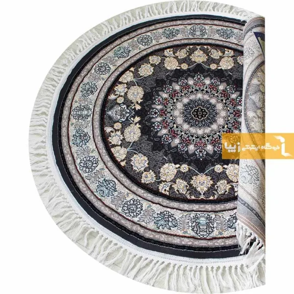 فرش گرد دودی طرح اصفهان5