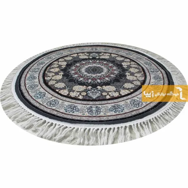 فرش گرد دودی طرح اصفهان3