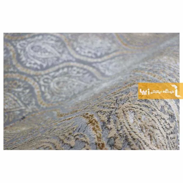 فرش گرد طوسی طرح درباری6