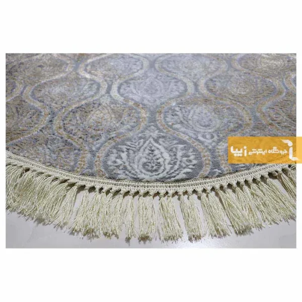 فرش گرد طوسی طرح درباری11
