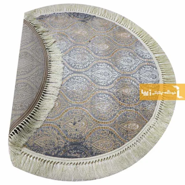 فرش گرد طوسی طرح درباری7