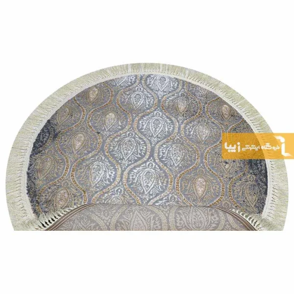فرش گرد طوسی طرح درباری4