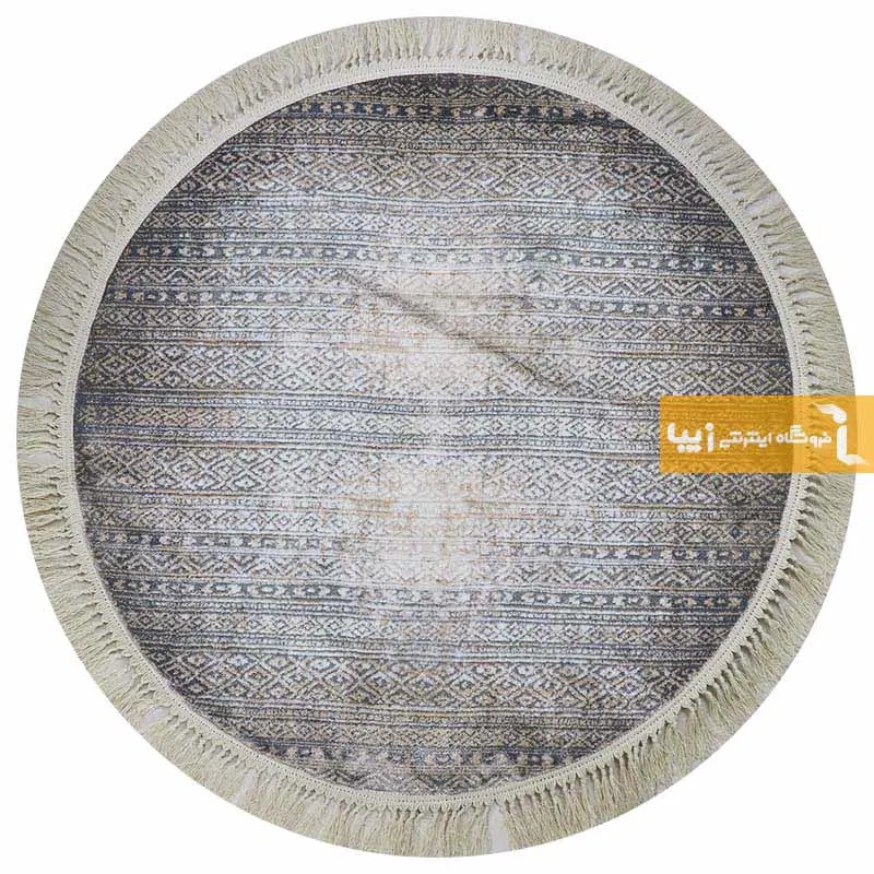 فرش گرد طوسی طرح مراکش2