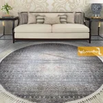 فرش گرد طوسی طرح مراکش1